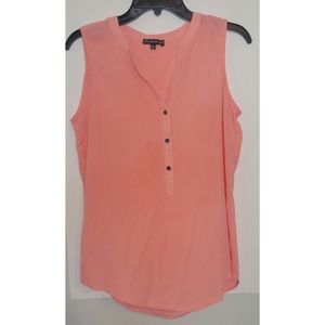 ADRIANNA PAPELL Sleeveless Tank Top SMALL Orange Coral Beachy Coastal